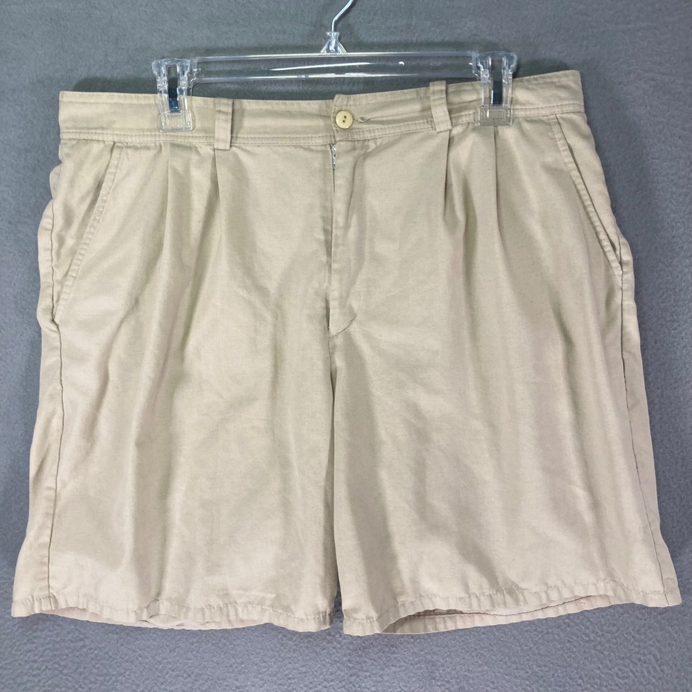 Sea Doo Khaki Pleated Shorts Mens 38 Classic‎ Fit Casual Cotton Blend